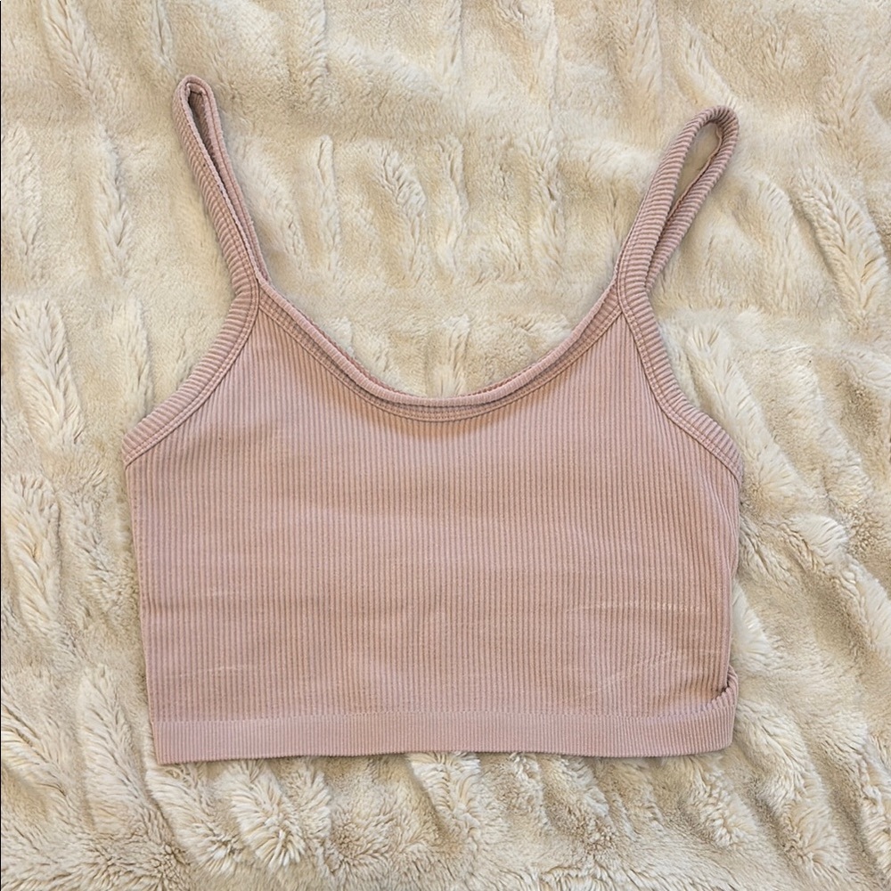 Ribbed Tan Crop Top
